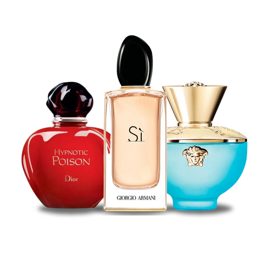 Special Offer 3 Perfumes - Dior HYPNOTIC POISON, Giorgio Armani SÌ and Versace DYLAN TURQUOISE 100ml