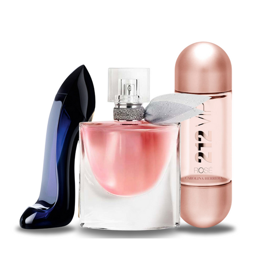 Special Offer 3 Perfumes - Carolina Herrera GOOD GIRL, Lancôme LA VIE EST BELLE and Carolina Herrera 212 VIP ROSÉ 100ml
